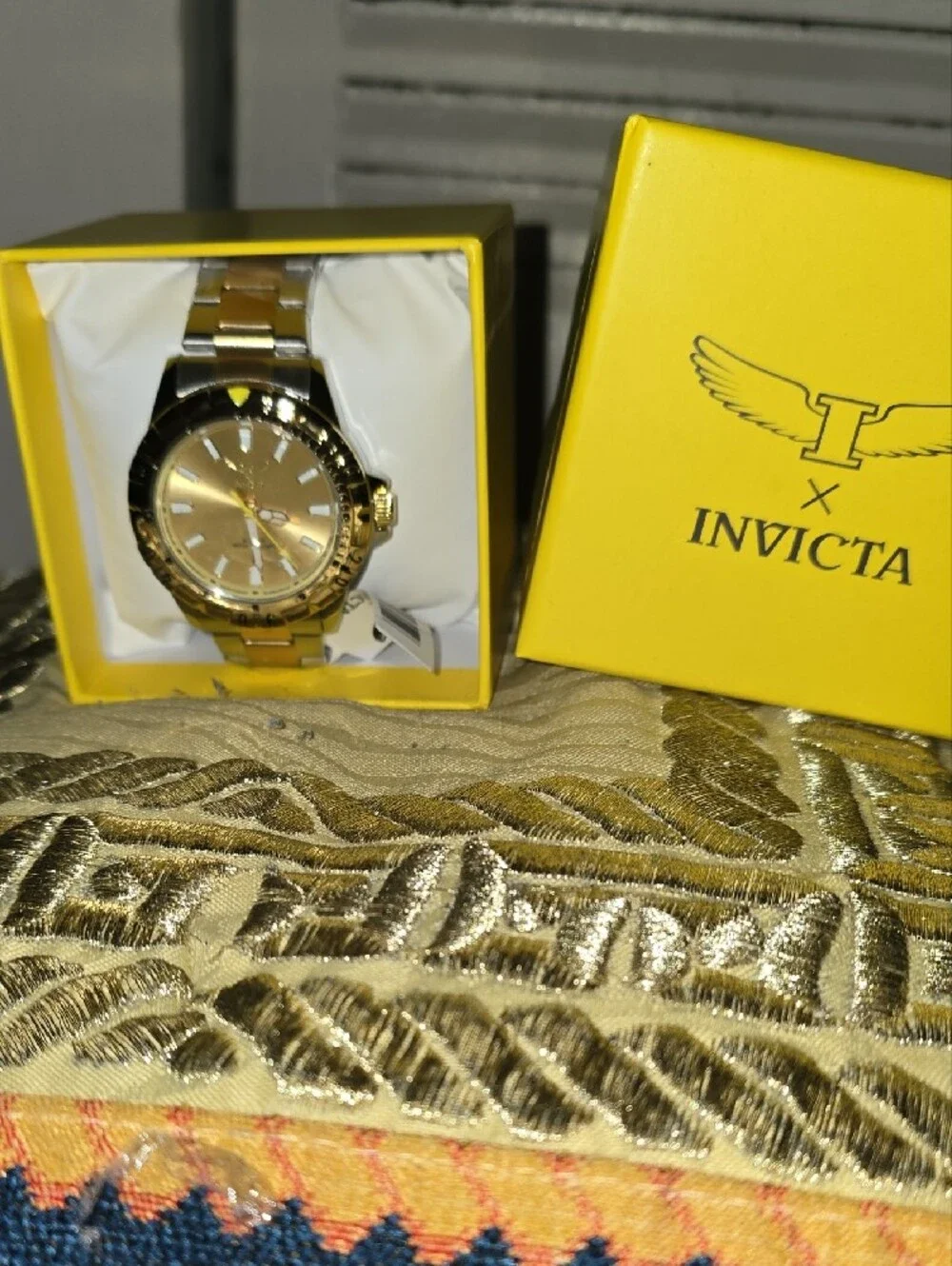 Invicta Men’s Gold Tone Stainless Steel Bracelet Watch with Champagne Dial